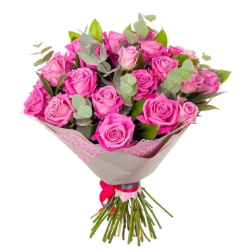 Букет из розовых роз "Паола"