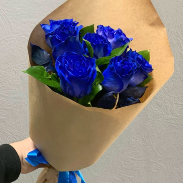 Букет из синих роз "Тея"