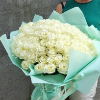 Букет из белых роз "Жаннетт"