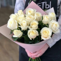 Букет из белых роз "Белла"